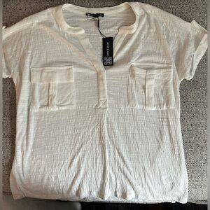 Cable & gauge white shirt with pockets, large